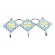 Turquoise And Yellow Ceramic Floral Tiles Hooks